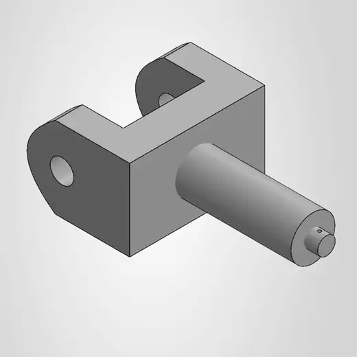 Clevis style shackle bolt with forked jaw and turned shank