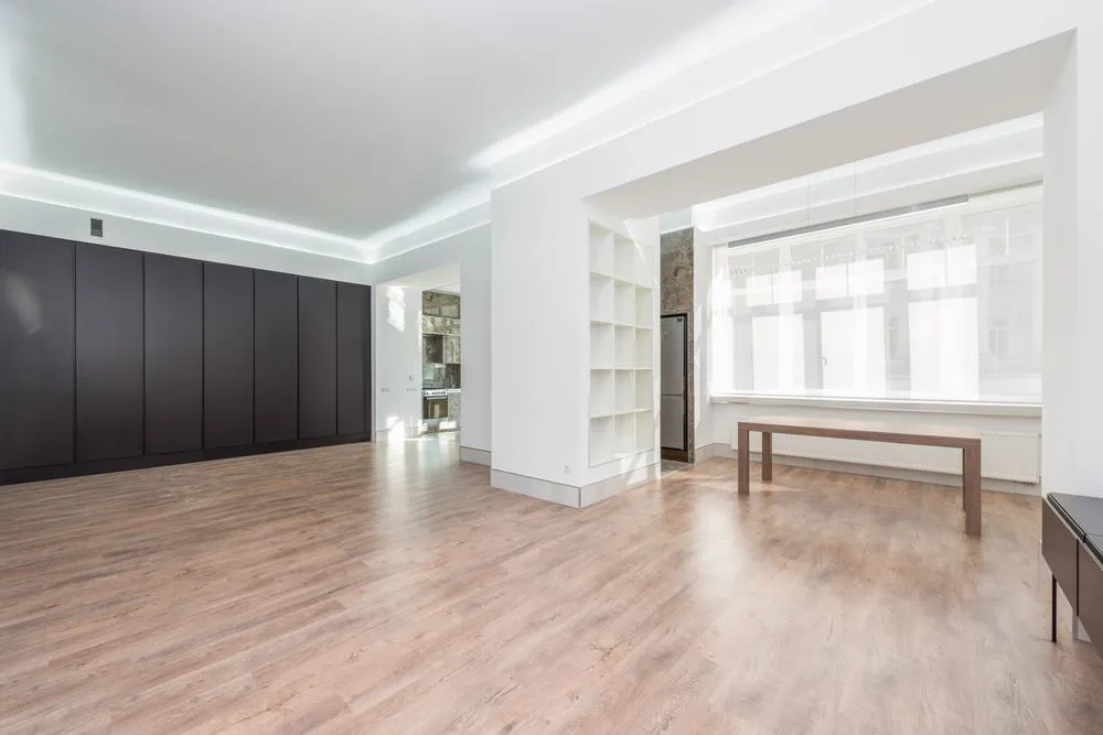 A bright modern room shown dull and unnoticed